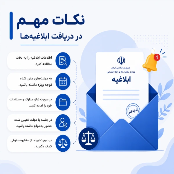 نکات مهم در دریافت ابلاغیه‌ها